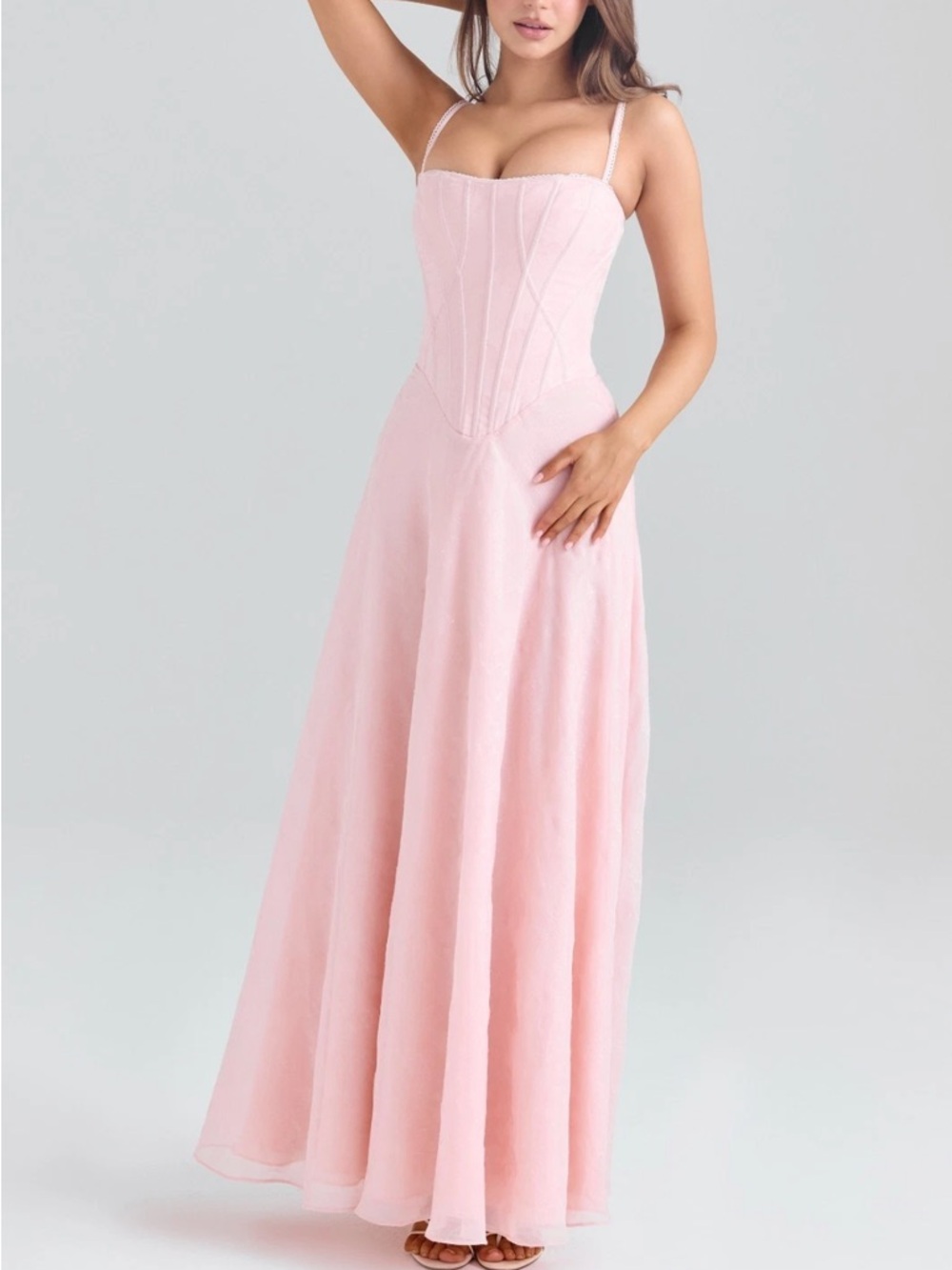 House of CB Esme Blush Pink Corset Maxi Dress